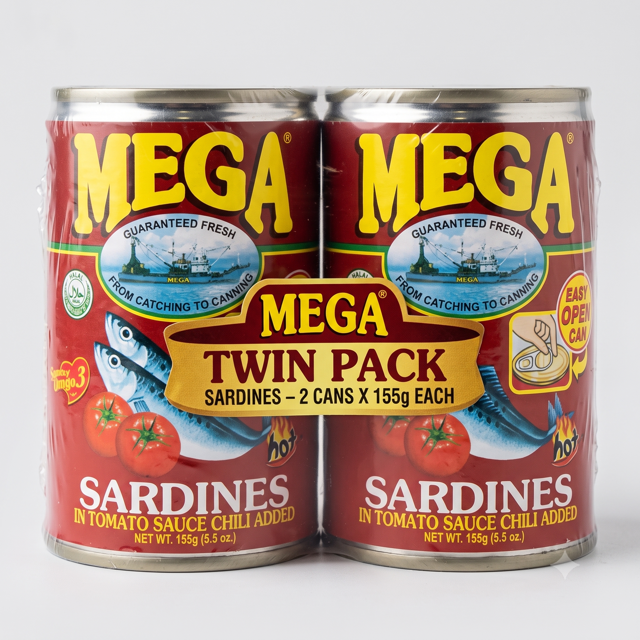 Mega Sardines in Tomato Sauce with Chilli - Twin Pack (2 x 155g)