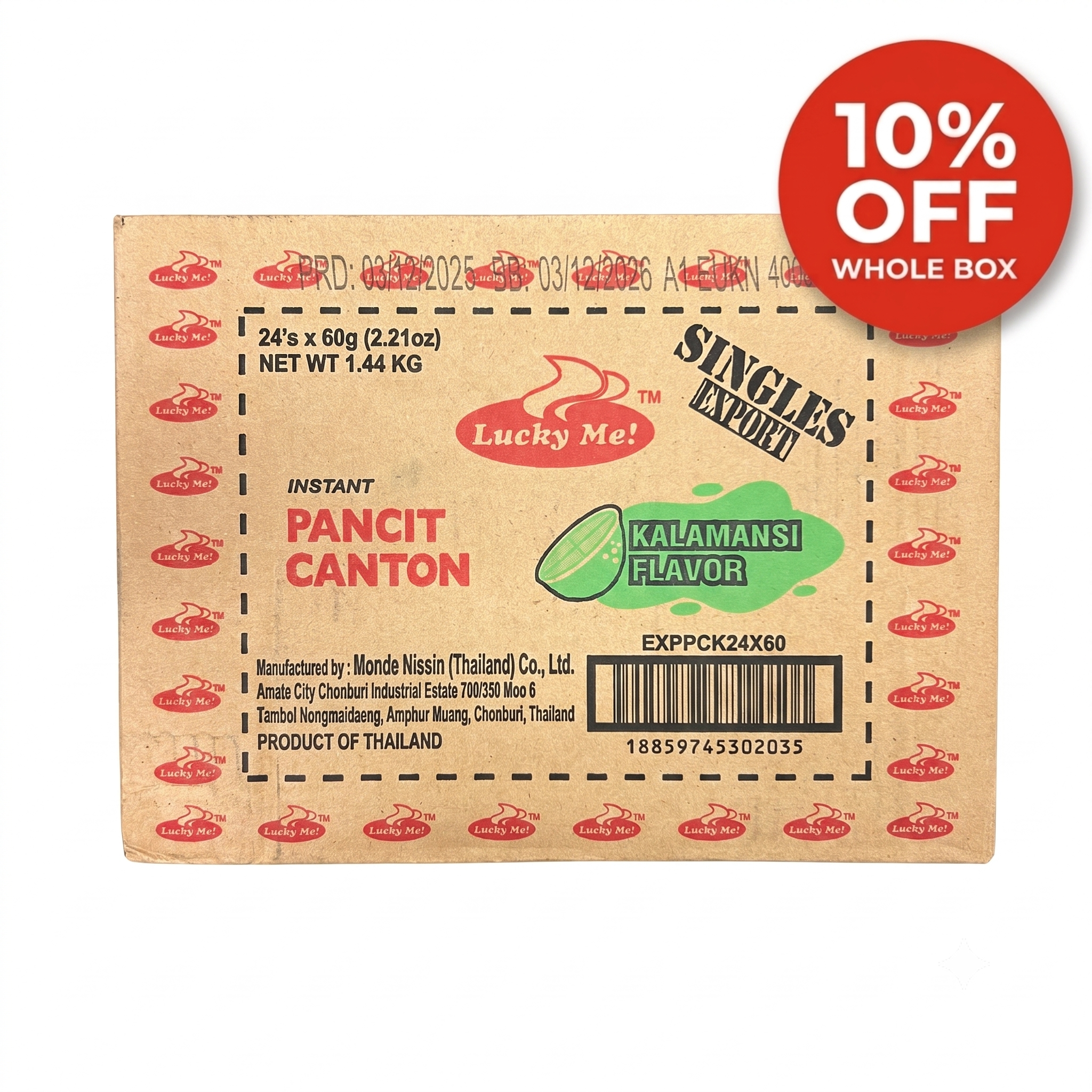 Lucky Me Instant Pancit Canton Noodles - Kalamansi Flavour - 24 Packets 10% off a full case